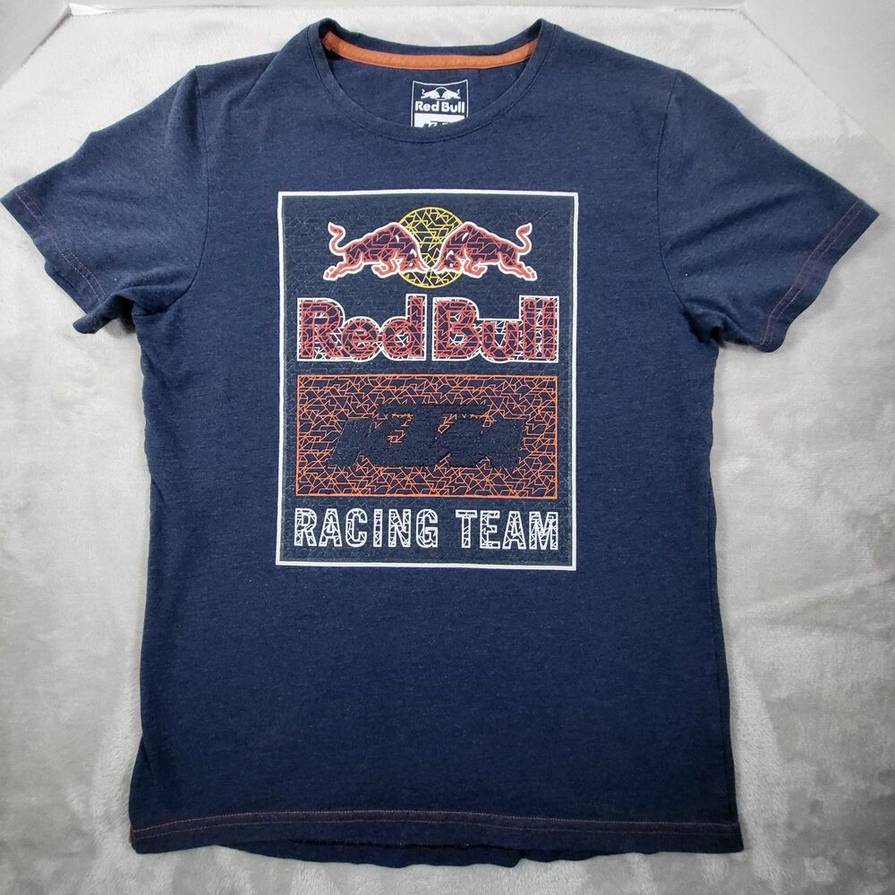 Red Bull Racing KTM Shirt Mens Small Blue Graphic Short Sleeve Crew Neck
